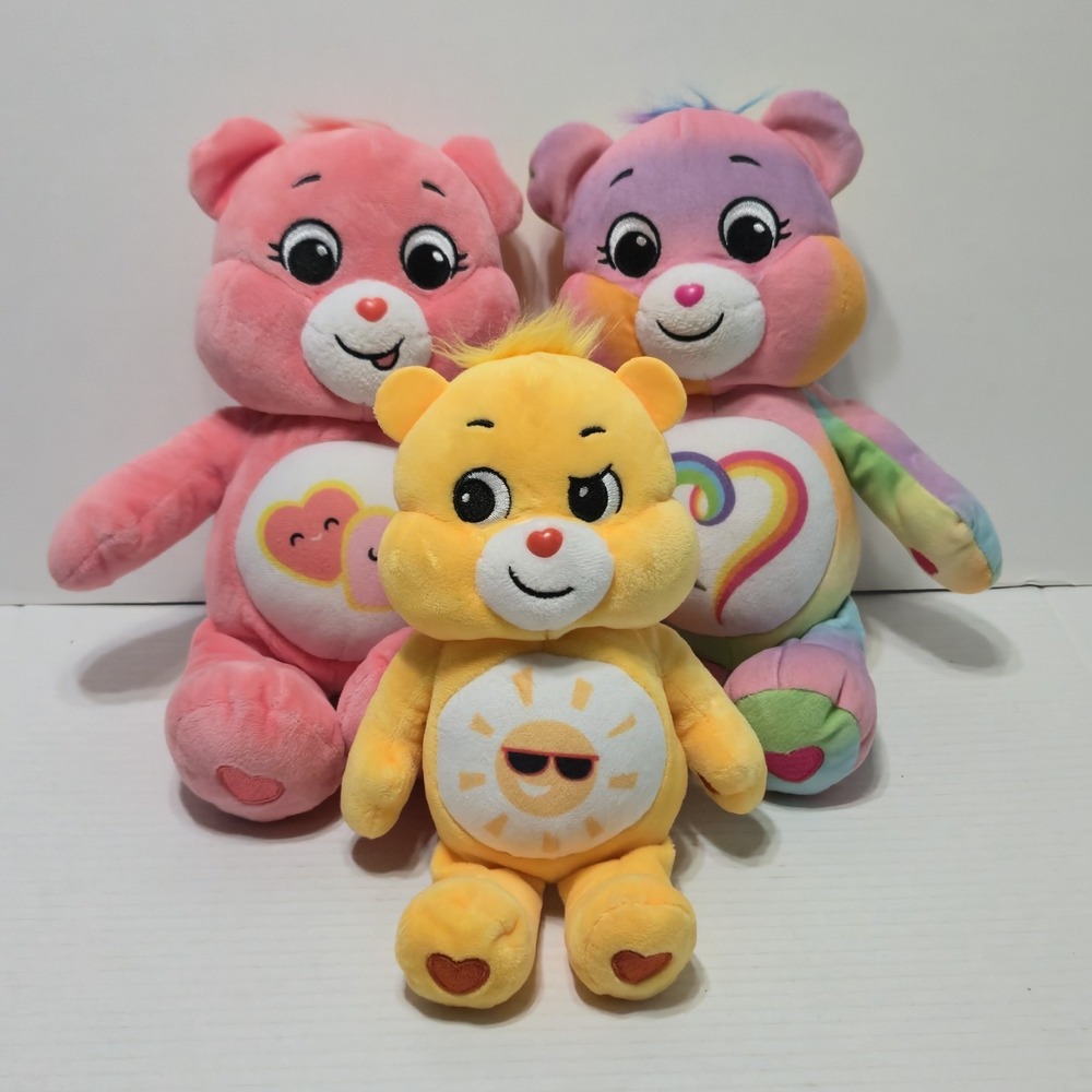 Care Bears Plush Lot of 3 Funshine Love-a-Lot Together Bear Stuffed Animal Toys
